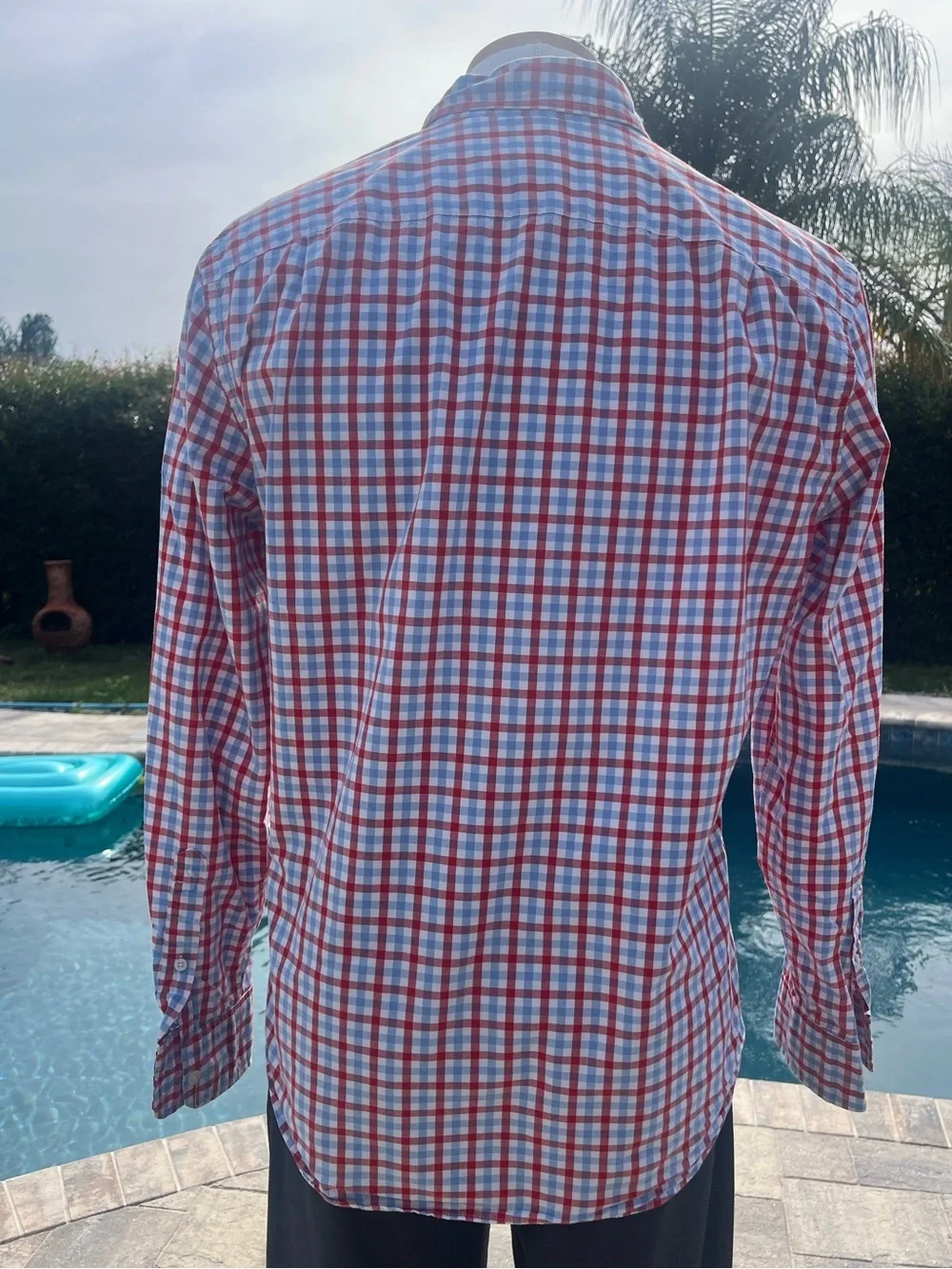 J. Crew Red and Blue Plaid Button-Down Shirt medium